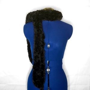 Black Furry & Fuzzy Soft Loop Knit Scarf